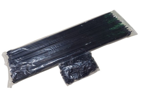 Rayos Importados Negros  265 x2mm.x gruesa c/Niple      *F